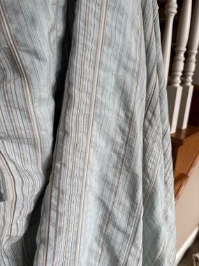 Nautica Queen Duvet. Bed skirt, 4 Shames and 2 Tab Top Curtains Taupe and Blue